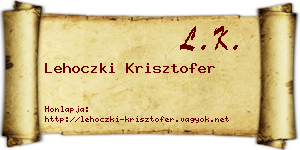 Lehoczki Krisztofer névjegykártya