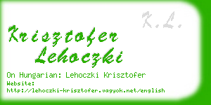 krisztofer lehoczki business card